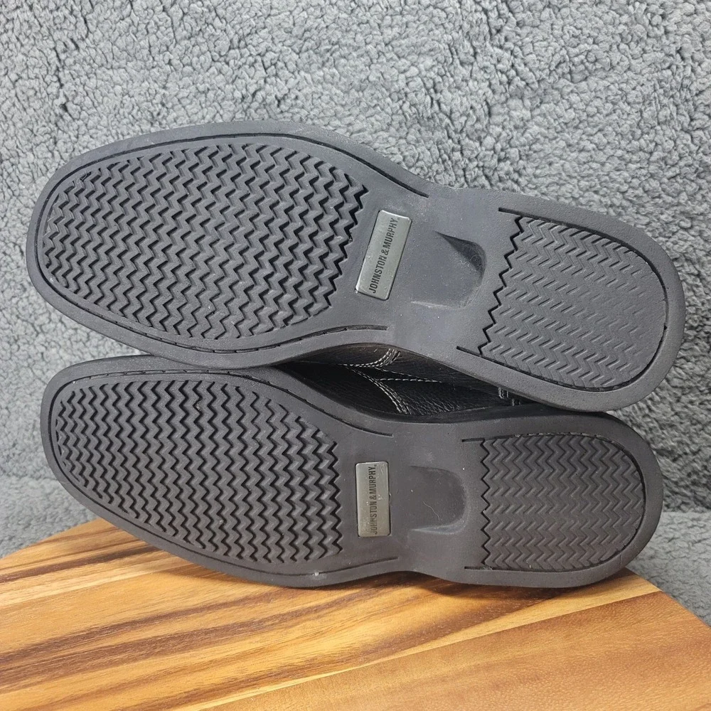 Johnston & Murphy Loafers Black‎ Leather Mens Size 10.5 M Sheepskin Shoes